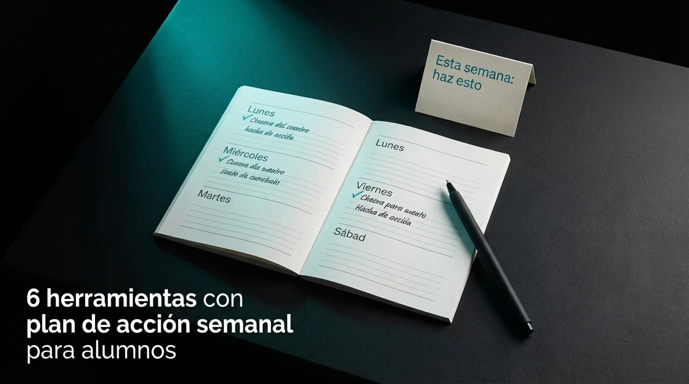 6 herramientas con plan de acción semanal para alumnos